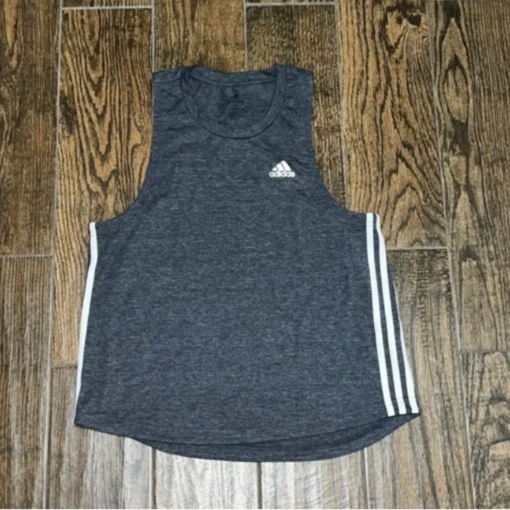 Womens Adidas Aeroready Primegreen Sleeveless Training Grey White Tank Top Sz. L